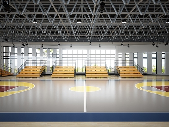 modern basketball hall basketball court 3d model