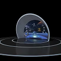 Modern all-in-one spherical experience space 3d model