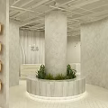 Natural Interior Space With Potted Plants Woven Baskets And Pendant Lights