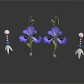 Decorative Household Accessories Featuring Blue Flowers And Pink Beaded Ornaments