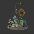 Miniature Medical Setup With Surgical Table Surgical Lamp And Instrument Stand