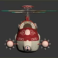 Colorful Red Green Toy Helicopter With Decorative Propellers And Intricate Design