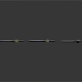 Three Traditional Long Shaft Weapons With Wooden Handles And Metal Heads