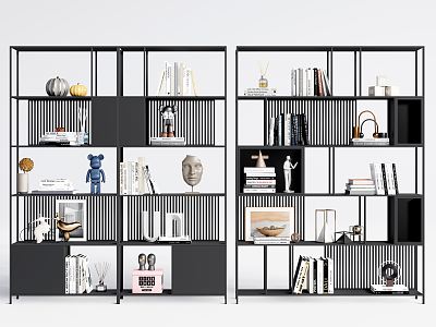 Modern Bookshelf Decoration Bookshelf Ornaments Books model