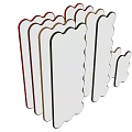Two Scalloped Edge Wall Mirrors With Green Frame For Modern Interior Decor