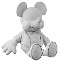 Mickey Mouse Plush Toy With Black Ears Red Bow Tie Gray Coat And Red Pants