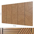 Wooden Geometric Pattern Panel Design With 3m Height And 6m Width 3d model