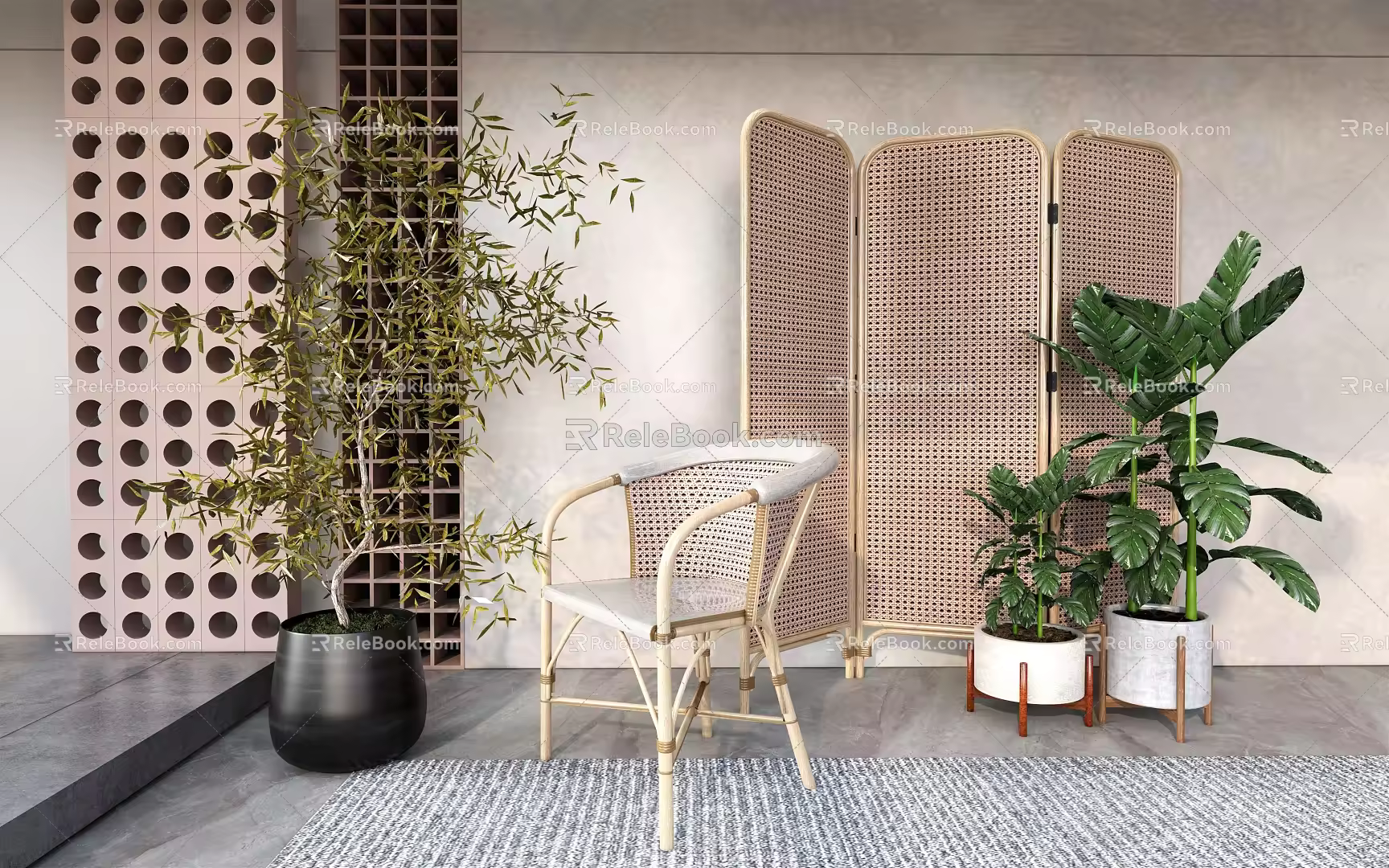 modern screen screen partition partition wall partition precognition brick wall 3d model