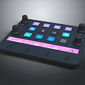 Modern Electronic Control Panel With Colorful Buttons Black Knobs And Pink Accent Strip