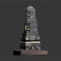 Ancient Stone Tower Model With Multi Tiered Structure And Red Base 3d model