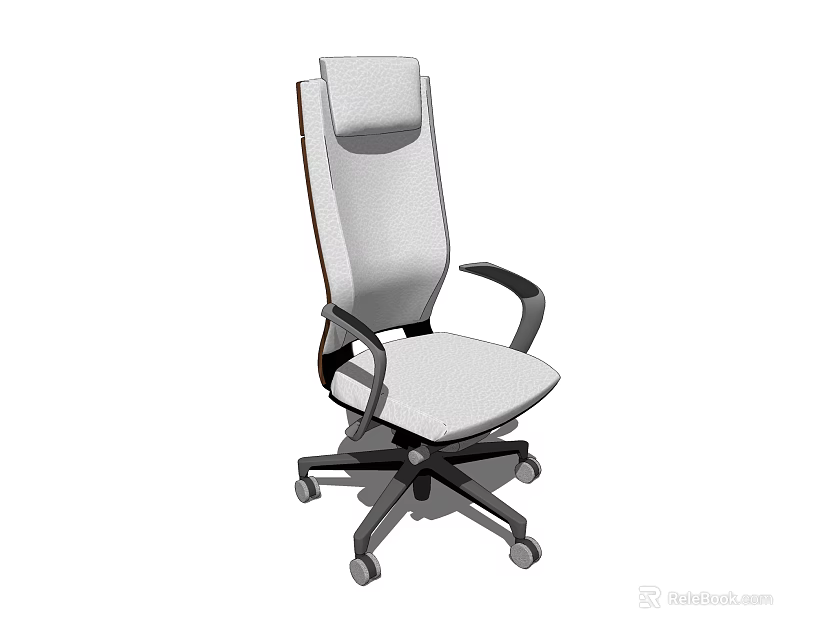 Ergonomic Office Chair With High Backrest Armrests And Swivel Wheels 3d model 