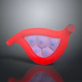 Red 3D Biological Structure Model With Blue Internal Dots And Smooth Surface