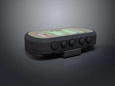 Car Mounted Display Device With Screen Showing Information And Control Buttons 3d model