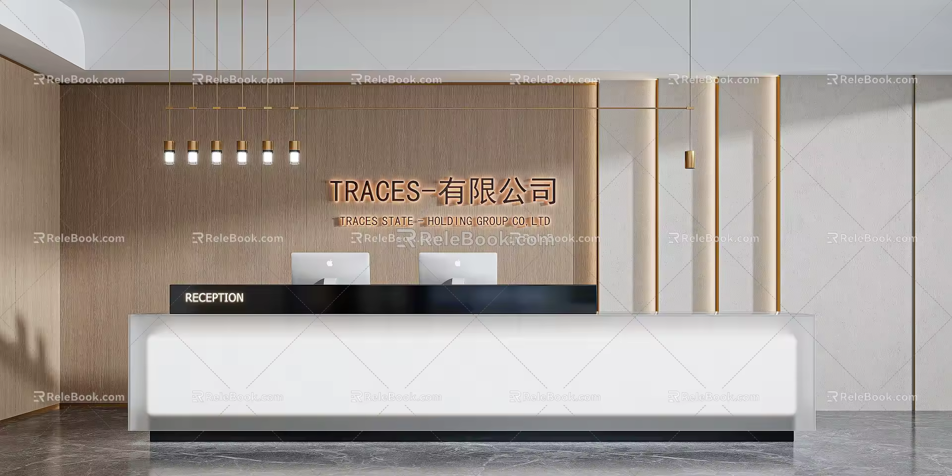 Office reception desk 3d model