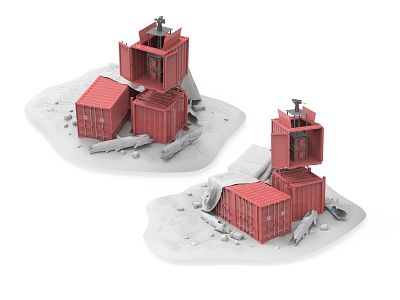 weapons abandoned container weapons 3d model