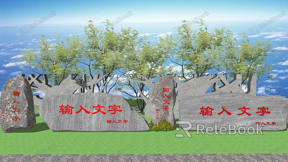 Modern Stone Tablet Engraving Stone Tablet model