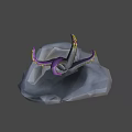Game and Movie Character Purple Tentacles With Yellow Spots On Gray Rock