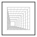 Geometric Perspective Tunnel Art With Black White Lines And Central Square