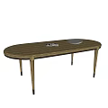 Oval Wooden Dining Table With Slim Legs And White Plate Magazine