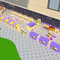 Food bazaar meichen modern meichen bazaar activity bazaar booth photo punch-in photo interactive float floor sticker design door head design 3d model