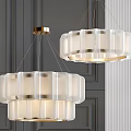 Modern Chandeliers With White Frosted Shades And Gold Metal Accents In Elegant Interior