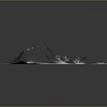 Detailed 3D Snowy Mountain Terrain with Mountain Ranges and Snow Covered Peaks