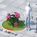 Muchunhua Flowers and Plants Outdoor Display with 1.5m Diameter and 1.8m Figure Size Reference