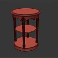 Round Top Wooden Side Table With Gold Accents Two Tier Shelf Design For Living Room