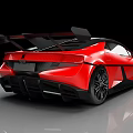 Red Sports Car With Modern Aerodynamic Design And Sleek Exterior Styling
