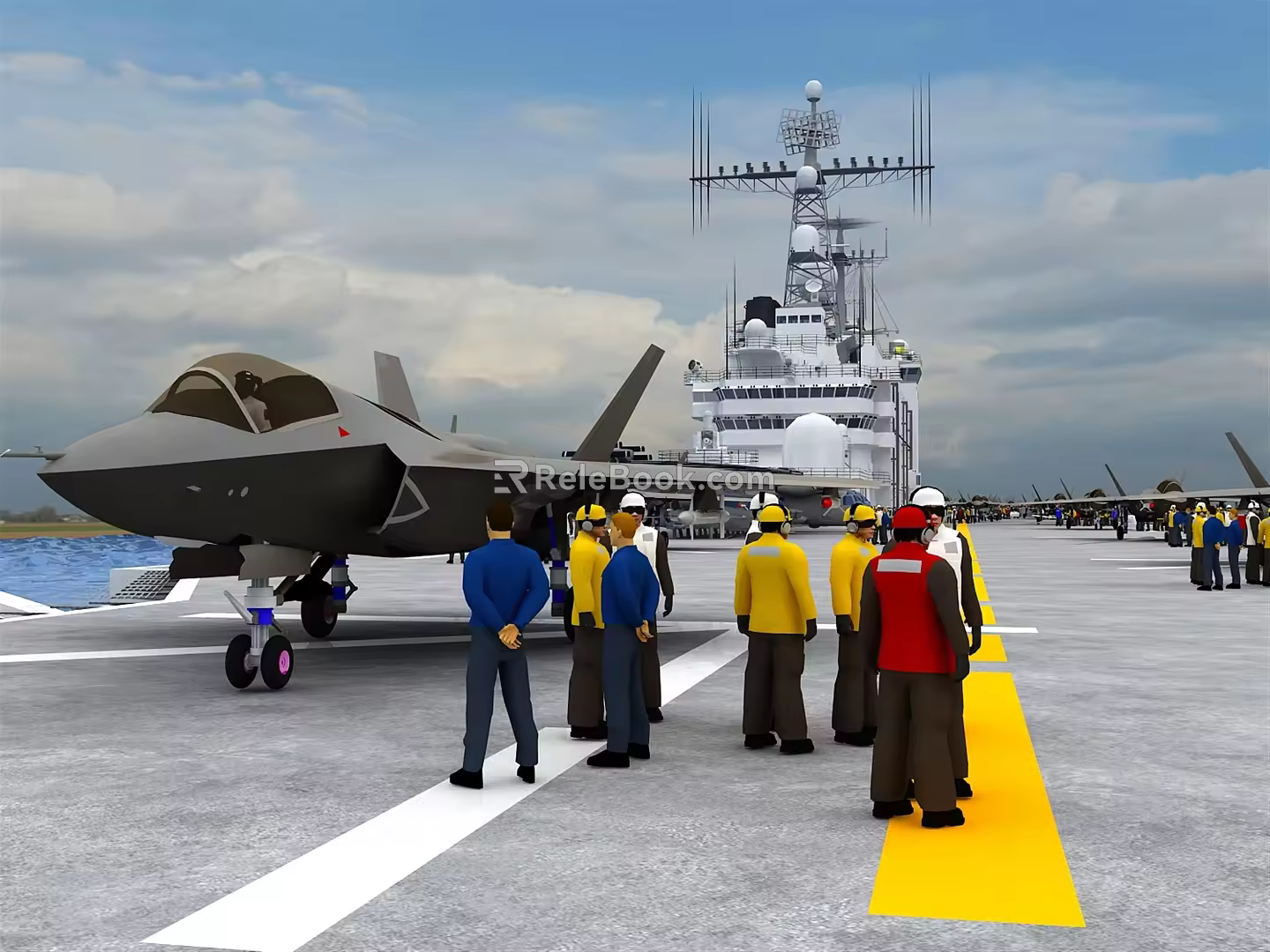 modern aircraft carrier 3d model