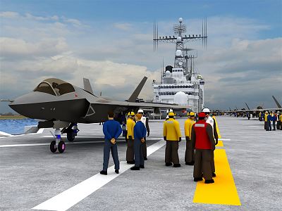 modern aircraft carrier 3d model