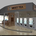 Meet Tea Milk Tea Shop With Open Storefront Wooden Counter And Modern Decor