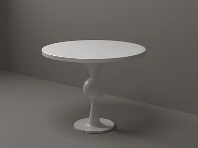 Modern White Round Coffee Table Featuring Unique Spherical Pedestal Base Design 3d model