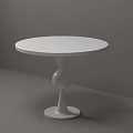 Modern White Round Coffee Table Featuring Unique Spherical Pedestal Base Design 3d model