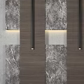 Modern Background Wall Designs with Marble Texture Wooden Panels and LED Lighting Strips