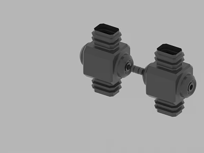 Gray Mechanical Connectors With Threaded Ends Joined By Central Link 3d model