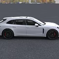 White Porsche Luxury Sedan Featuring Sleek Body Lines Black Grille And Sporty Wheels 3d model
