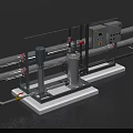Industrial Equipment With Stainless Steel Pipes Control Panel And Metal Frame