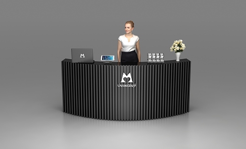 Modern reception desk 3d model