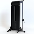 Black And Silver Vertical Fitness Exercise Machine With Stable Base And Control Panel 3d model