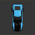 Blue Retro Modified Sports Car With Sleek Body And Green Accent Wheels