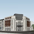 Bustling Commercial Street With Modern Illuminated Architecture And Crowded Walking Plaza Area