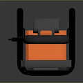 Portable LED Lighting Combination With Black Handle Orange Housing And Stable Stand