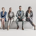 Modern multi-person sitting figure 3d model