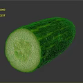 Fresh Half Cut Cucumber with Green Skin Showing Crisp Texture