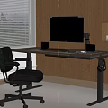 Modern Office Desk and Chair Combination Lifting Computer Desk Office Desk Chair Computer 3d model