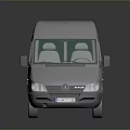 Modern Gray Passenger Van Exterior With Multiple Side Windows 3D Render