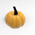 Orange Carved Pumpkin With Halloween Face Design And Black Stem Detail