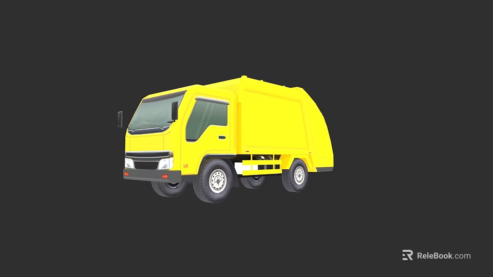 Bright Yellow Municipal Garbage Truck As Efficient Functional Waste Collection Vehicle 3d model 