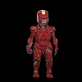 Red Armored Game Movie Character 3D Model With Glowing Chest And Full Body Armor